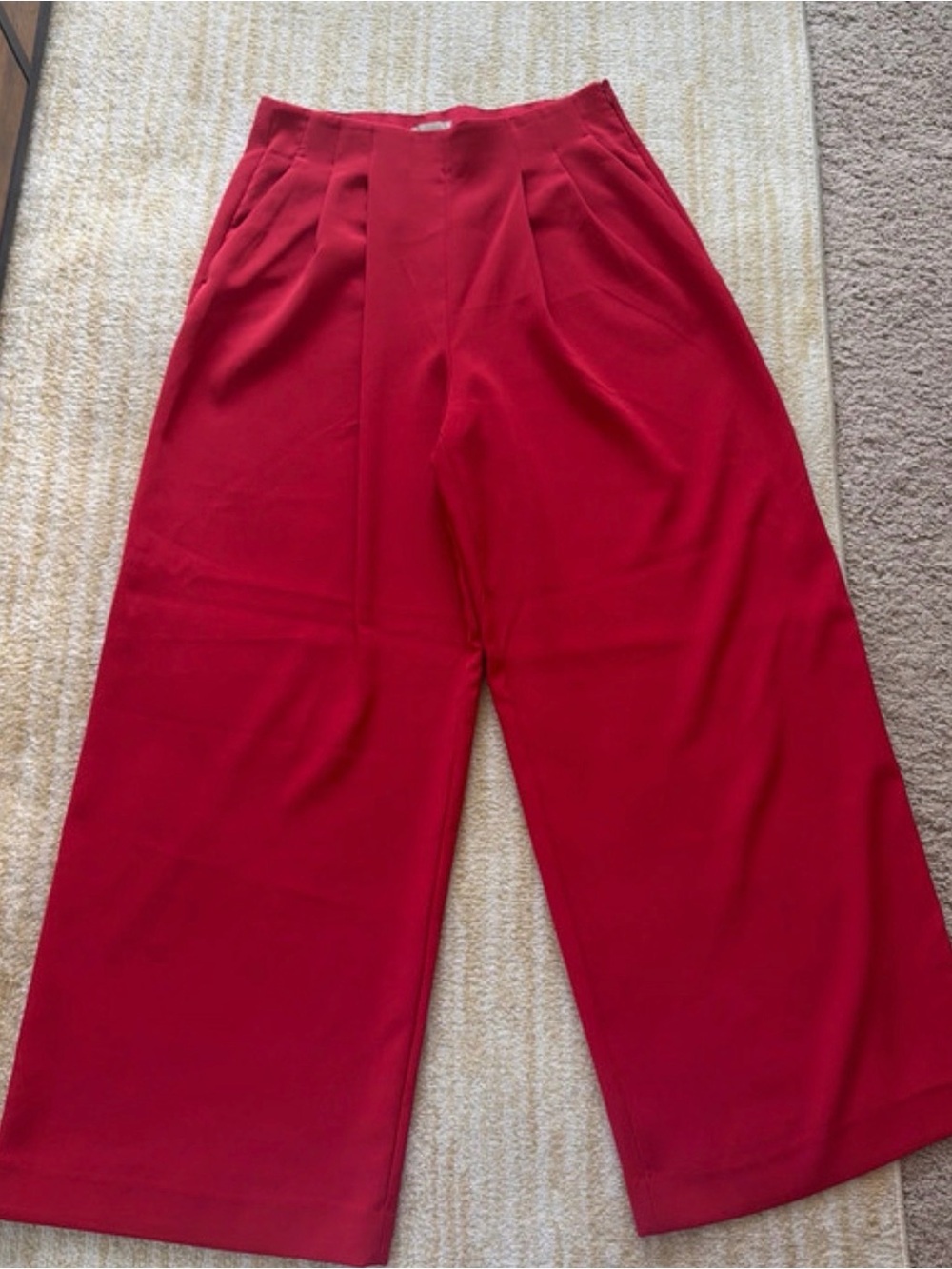 H&M Bright Red Wide-Leg Women's Pants